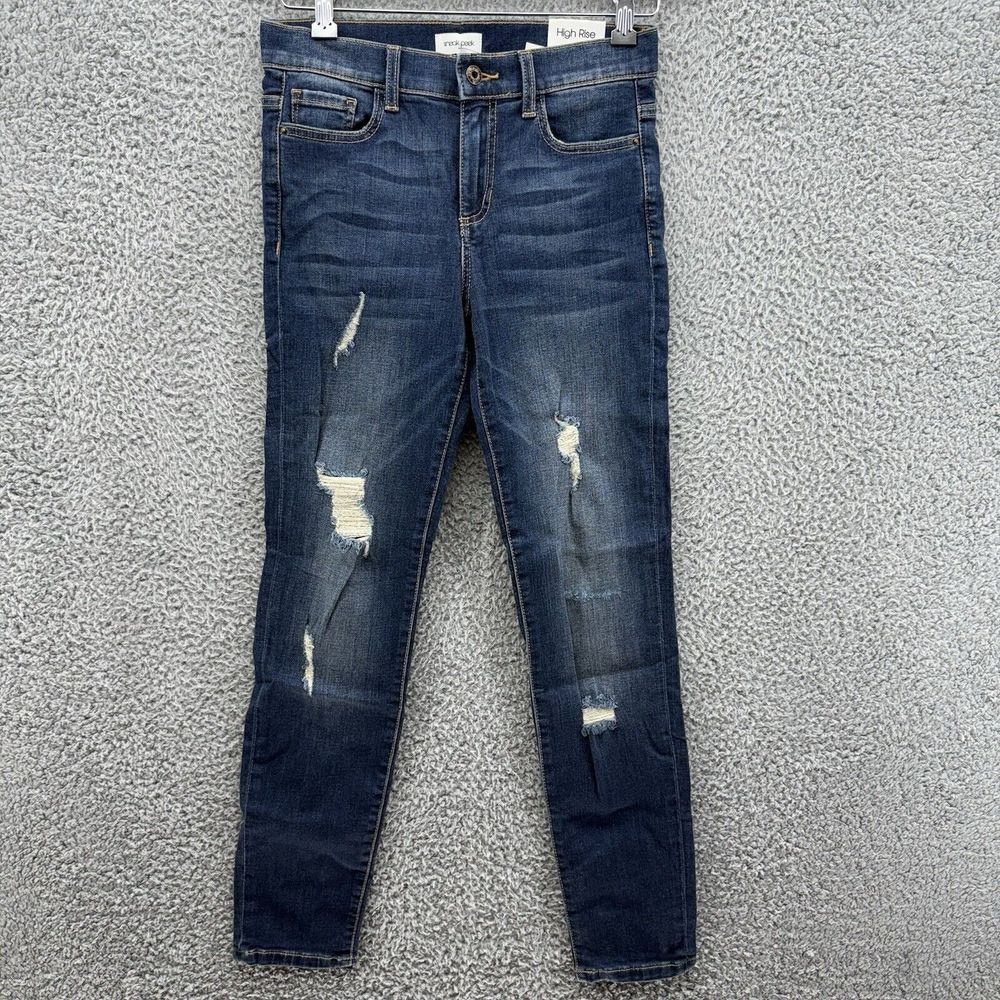 Sneak Peek Womens Size 1/25W Skinny High Rise Distressed Stretch Denim Jeans NWT